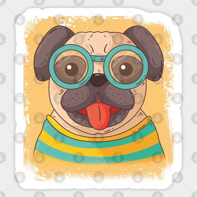 Cute dog wearing glasses Sticker by PG